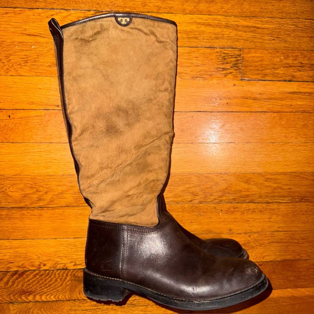 Tory Burch Kensington Genuine Shearling Lined Riding Boot